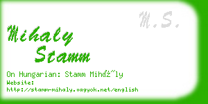 mihaly stamm business card